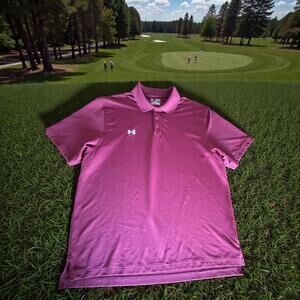 Under Armour HeatGear Golf Polo Men’s XL Maroon Performance Stretch Shirt UA
